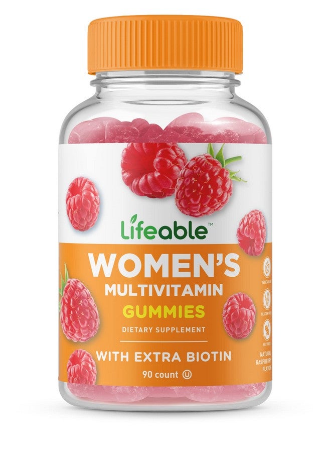 Lifeable Multivitamin For Women Great Tasting Natural Flavor Non Gmo Gluten Free Vegetarian With Vitamin A C D E Niacin B6 Folate B12 Biotin Pantothenic Acid Iodine Zinc 90 Gummies - Image 2
