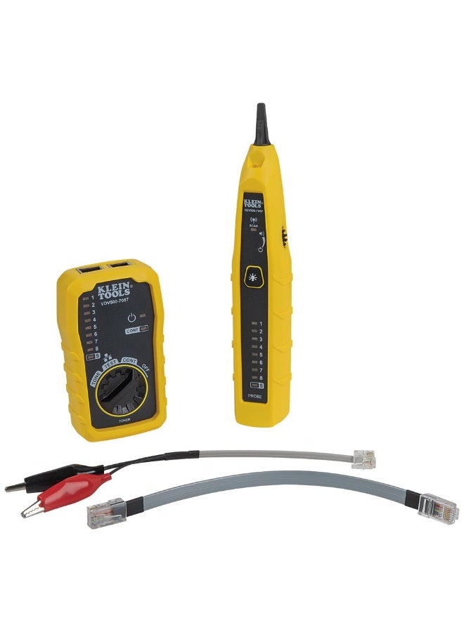 Klein Tools Tone Generator and Probe Kit, Wire Tracer and Tester with Probe Includes Alligator Clips and RJ11 / RJ12 / RJ45 Plug  - Image 1