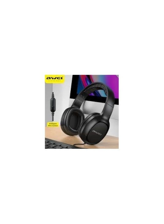 سماعة رأس سلكية مثبتة على الرأس من نوع Awei GM-6 - أسود