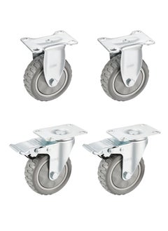 BMB tools 2-Piece Grey Caster - Rigid /100mm - With 2-Piece Grey Caster - Swivel with Brake /100mm  - Image 1