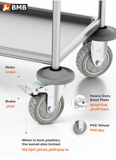 BMB tools 2-Piece Grey Caster - Rigid /100mm - With 2-Piece Grey Caster - Swivel with Brake /100mm  - Image 3