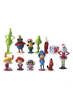 12 Pieces of Grinch Action Figures Animation Movie Figures Landscape Ornaments Toys 4 to 9 cm