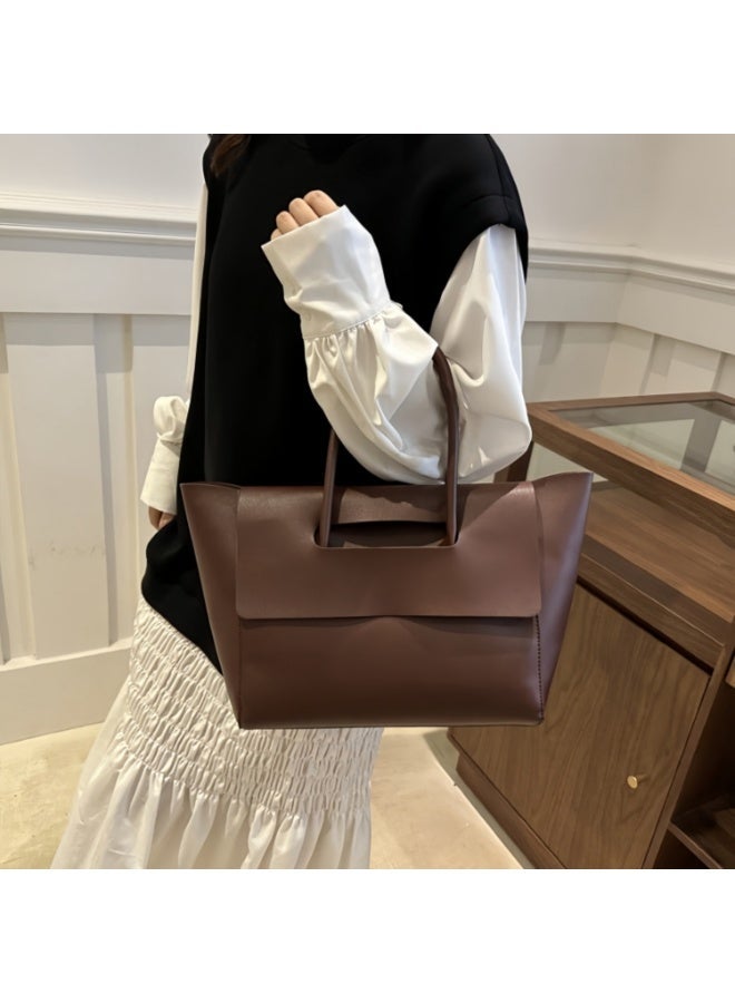 Women's Celine Style Multi-function Tote Handbag - Large Capacity Shoulder & Crossbody Bag, Brown - Image 2
