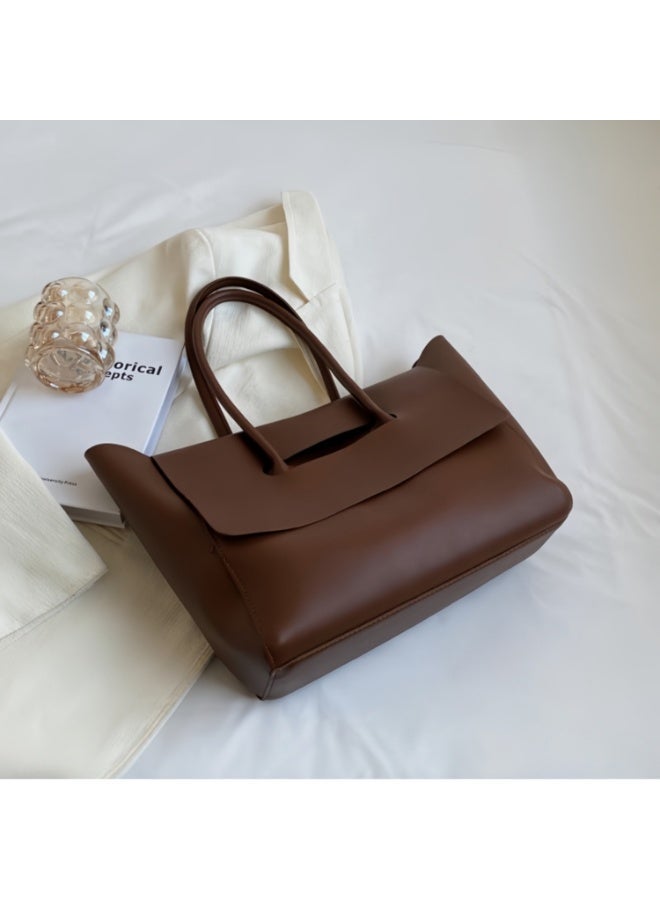 Women's Celine Style Multi-function Tote Handbag - Large Capacity Shoulder & Crossbody Bag, Brown - Image 3