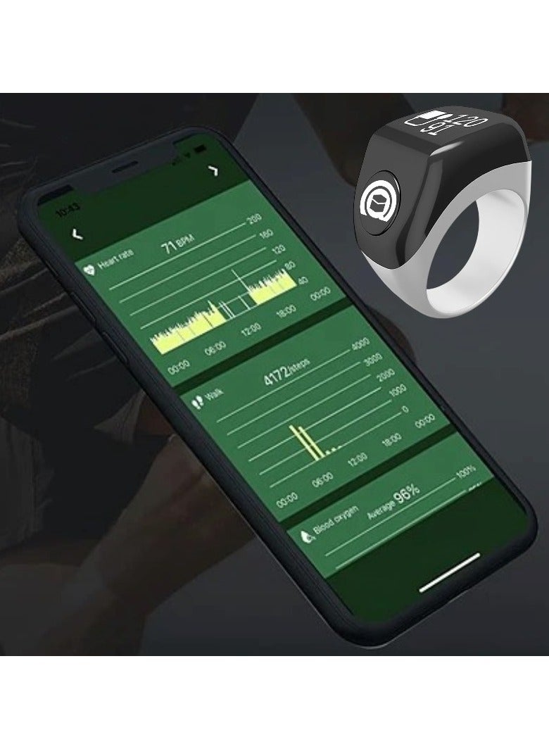 Multifunctional Prayer Smart Ring, Lucky Ring, Tasbih Counter, Azan Alarm, Prayer Direction Guide, Digital Watch Ring, Tasbeeh Beads Ring, Electronic rosary, Forgiveness Ring, TBSoon Aladdin Treasure iQIBLA Zikr Ring  - Image 3