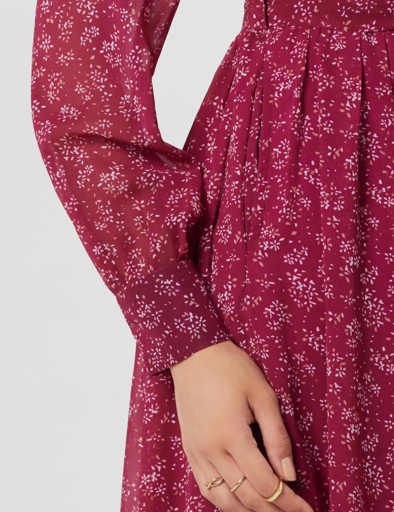 Styli Women's Polyester Wrap Maxi (7006880006_Burgundy_S) - Image 5