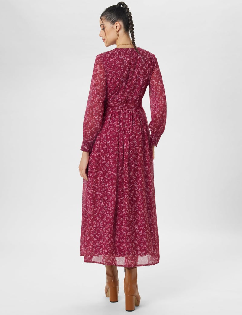 Styli Women's Polyester Wrap Maxi (7006880006_Burgundy_S) - Image 3