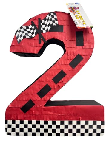 A Pinata 4 U APINATA4U 20 Tall Red Race Car Theme Number Two Pinata Ignite the Party with Two Fast Racecar Themed Fun Start Your Engines and Roll with the Dubs Theme - Image 5