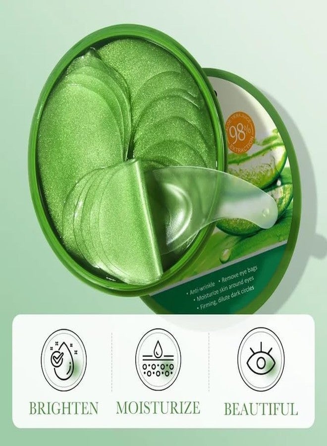 BHAVYAM Seaweed Moisturizing Eye Patches - Green Eye Mask Power Crystal Gel Collagen Mask Great For Anti Aging, Dark Circles & Puffiness (Green Colour) - Image 4