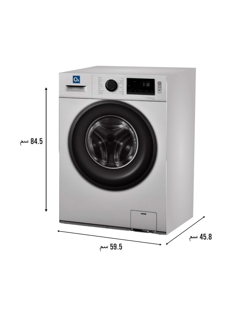 O2 - O2 Front Load Steam Washing Machine with Horizontal Axis, 7KG Capacity, Silver, OFL07N, 2 Years Warranty - Image 1
