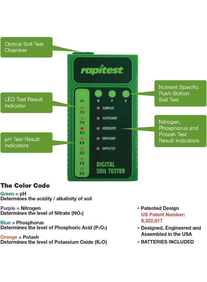 Luster Leaf 1605 Digital Soil Kit For Ph, N, P And K, 25 Tests  - Image 2