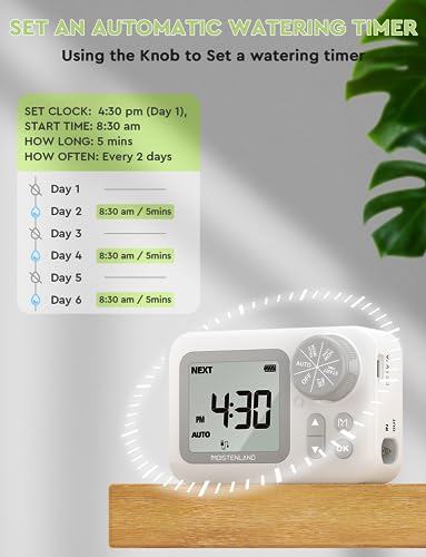 moistenland [2025 Upgraded] Automatic Watering System, 15 Potted Indoor Houseplants Support Plant Waterer, Vacation Plant Watering Devices, with Digital Programmable Water Timer - Image 3