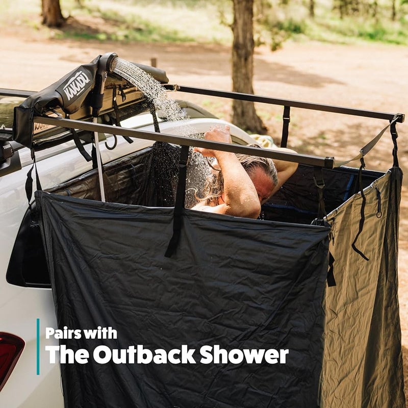Kakadu Proudly Australian Kakadu Outback Shower Vehicle Tent, Camping Privacy Shelter, Bathroom Tent for Cars – with Roof, LED Light, BlockOut® Technology, Towel Rod, Storage System - Image 5