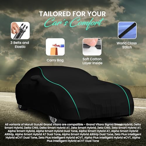 AutoGuys Car Cover Waterproof GL-2 for Maruti Suzuki Grand Vitara [Year 2022 Onwards] Grand Vitarar Car Cover Dust & UV Protection Grand Vitara Car Body Cover with Mirror Pocket Cotton Lining - Image 2
