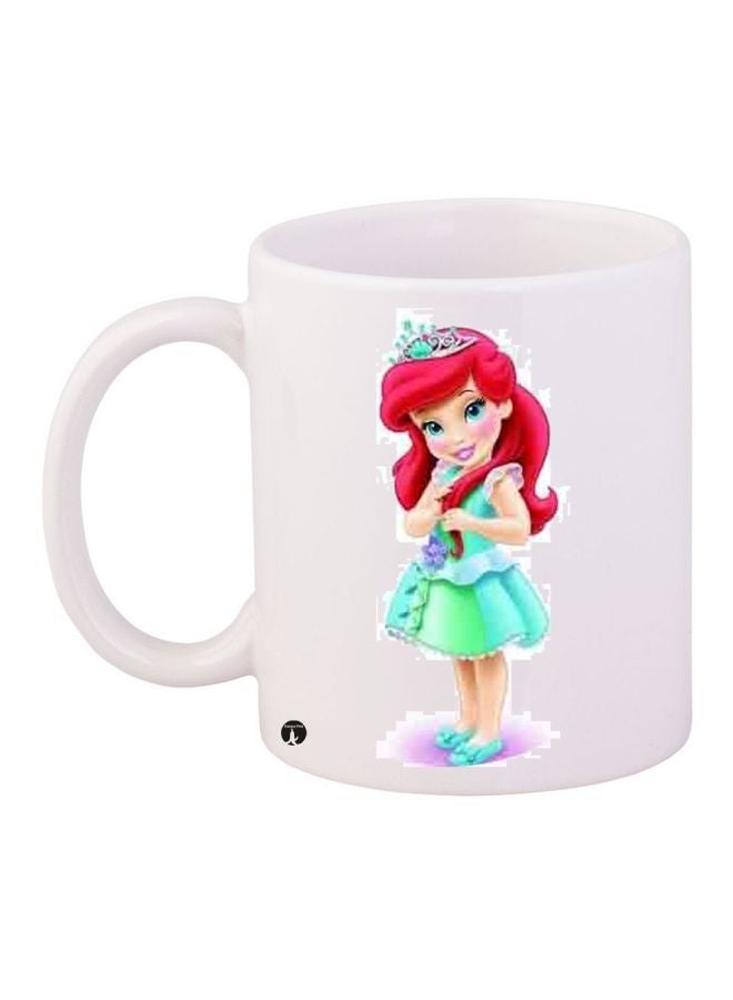 RYN Girl Printed Coffee Mug White/Blue/Red 11ounce