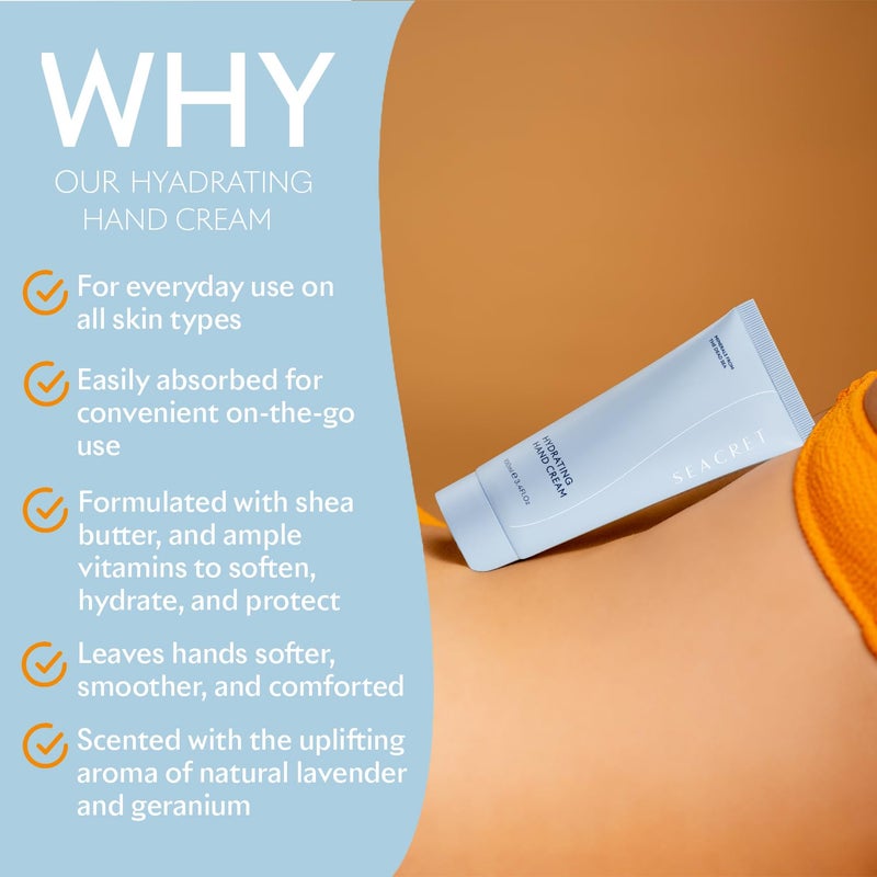 SEACRET Minerals Hand Cream, From The Dead Sea, Shea Butter Deeply Hydrates, Peony Scent, 5.1 Fl Oz / 145 ml - Image 3