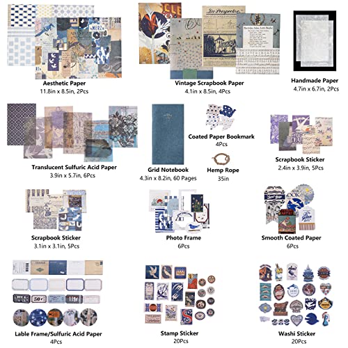 JOYCHOIC Vintage Scrapbooking Supplies Aesthetic Journaling Kit, Scrapbook Papers Quote Stickers TN Notebook Large Collection for Bullet Junk Journal, Planner DIY Arts Craft Collage, Beginners - Image 4