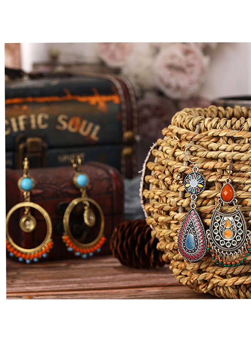 Excefore 8 Pairs Bohemian Earrings for Women, Dangle Earrings, Girls Retro Metal Hollow Earrings, Unique Handmade Hoop Spiral Earring, Vintage Colorful Round Circle Geometry Dangle Drop Earrings Jewelry Gifts - Image 4