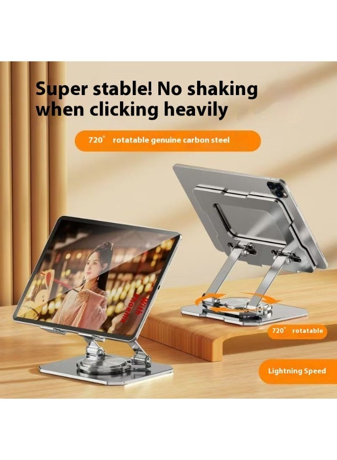 ChenDa Full metal tablet stand, 360°/720° rotatable, stable carbon steel base, compatible with 4 - 16 inch tablets for watching plays, office, painting - Image 2