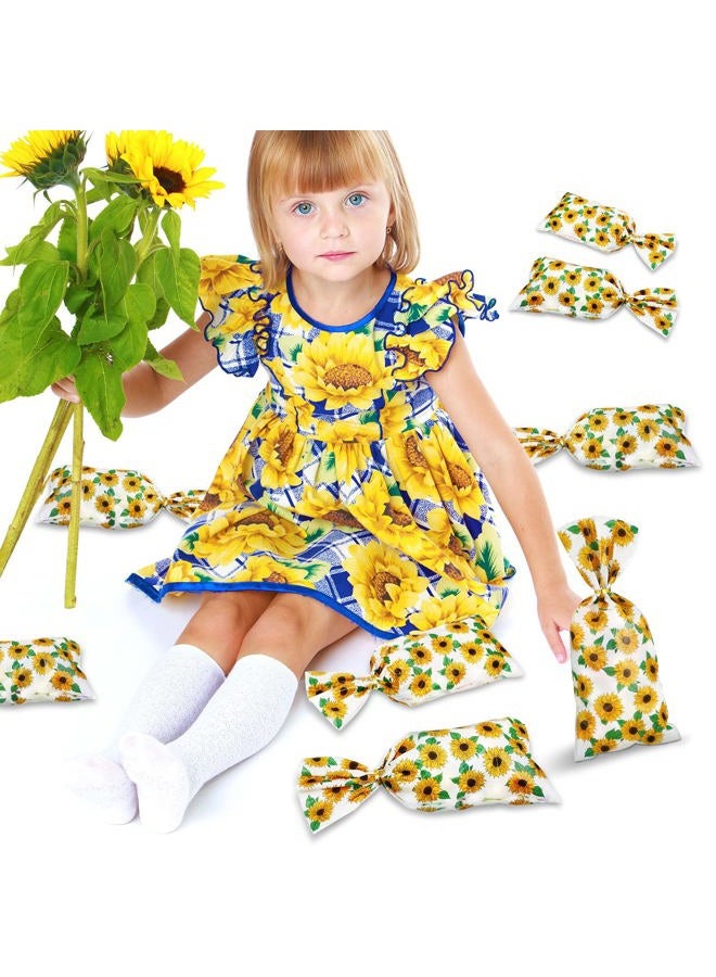 Tenare 100 Pieces Sunflower Cellophane Bags Sunflower Party Reception Bags Sunflower Party Treat Candy Bags Sunflower Plastic Goodie Storage Bags with 150 Pieces Gold Twist Ties for Party Favors - Image 5