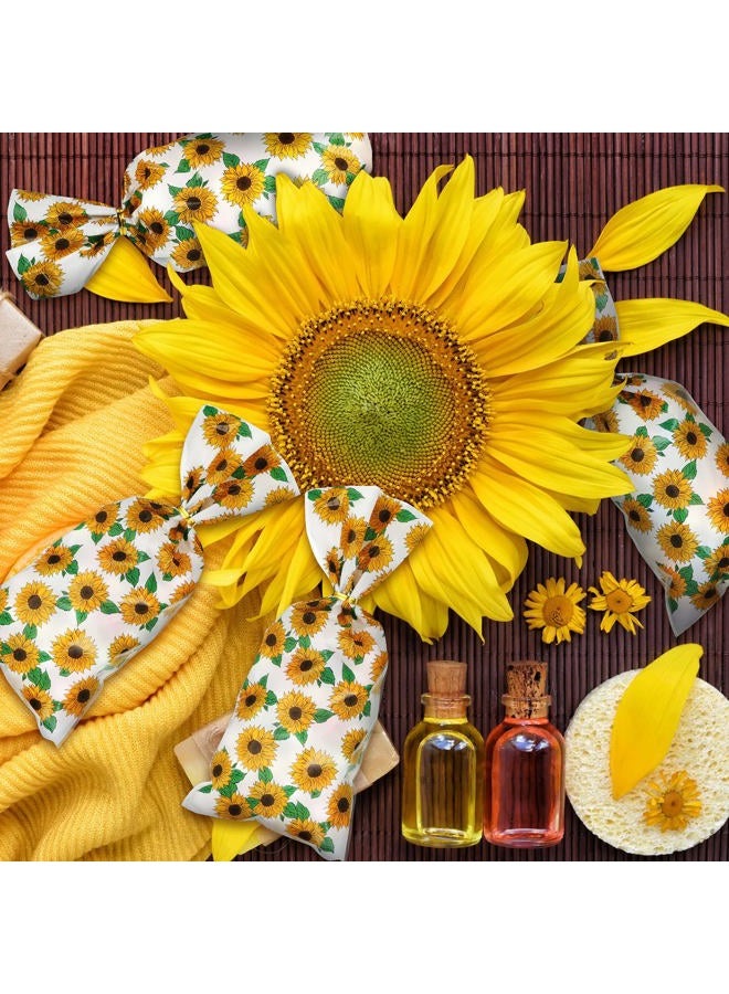 Tenare 100 Pieces Sunflower Cellophane Bags Sunflower Party Reception Bags Sunflower Party Treat Candy Bags Sunflower Plastic Goodie Storage Bags with 150 Pieces Gold Twist Ties for Party Favors - Image 4