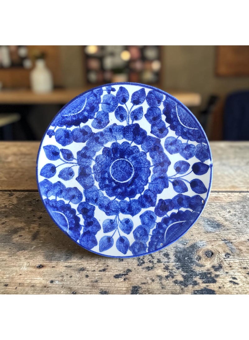 color zone pottery A hand-painted ceramic and porcelain plate, suitable for decoration and serving food. Microwave, dishwasher, and oven safe. Lightweight and scratch-resistant. 20 cm - Image 1
