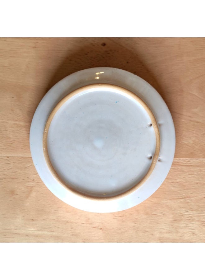 color zone pottery A hand-painted ceramic and porcelain plate, suitable for decoration and serving food. Microwave, dishwasher, and oven safe. Lightweight and scratch-resistant. 20 cm - Image 3