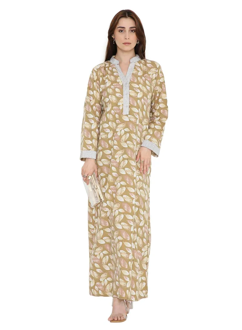 HANA & SARA UNIQUE LONG PRINTED CASUAL STYLED ARABIC KAFTAN JALABIYA DRESSES
