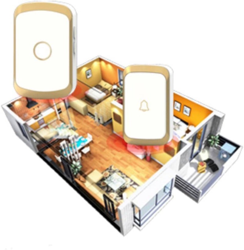 klarako LED Adjustable 4 Volume 1000FT Wireless Doorbell Chime [1 Plugin Receiver+1 Transmitter] UK Plug  Gold, as described - Image 5