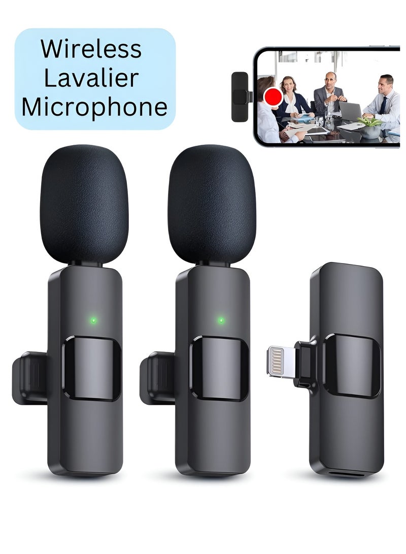 BORTONY 2 Pack Wireless Lavalier Microphones Clip On Microphones for iPhone iPad Crystal Clear Sound Quality for Recording Live Streaming YouTube Facebook TikTok - Image 1