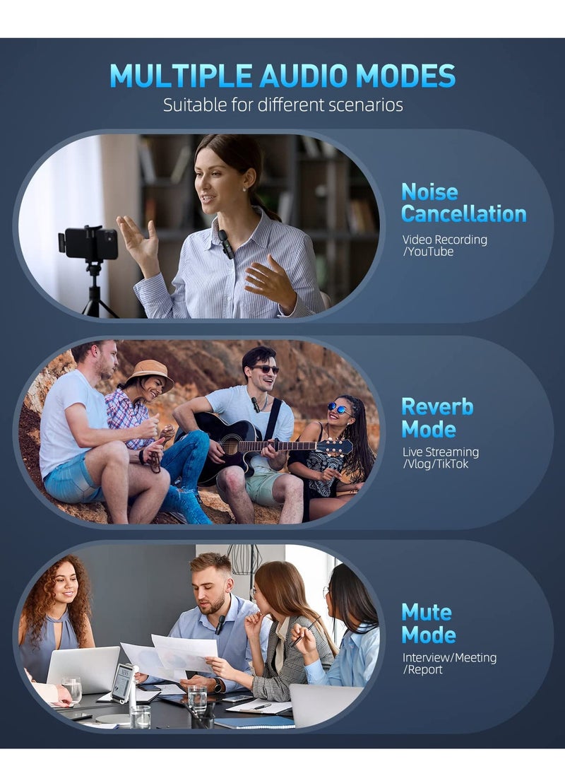 BORTONY 2 Pack Wireless Lavalier Microphones Clip On Microphones for iPhone iPad Crystal Clear Sound Quality for Recording Live Streaming YouTube Facebook TikTok - Image 5