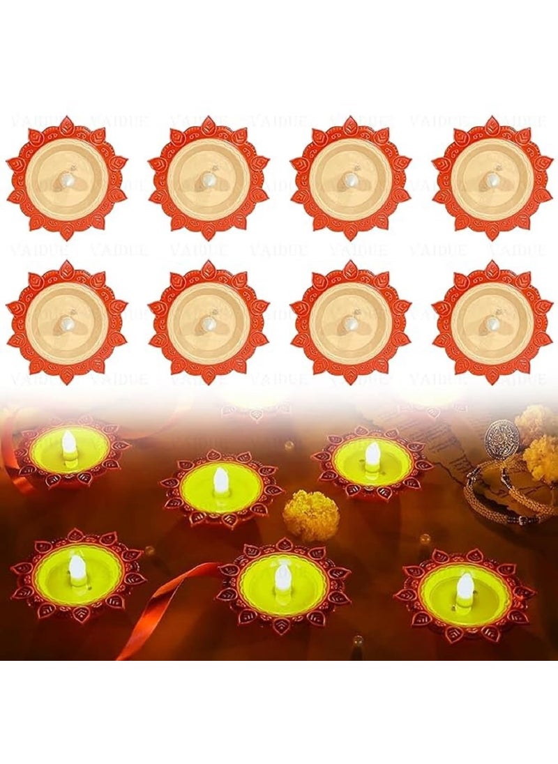 KIRIADA KIRIADA Lotus Water Sensor Diya Lights Electric Flameless Smokeless 8 PCS LED Diyas EcoFriendly for Puja EDiya Warm Ambient Lights Home Decor Diwali Festivals Decoration New Year  - Image 2