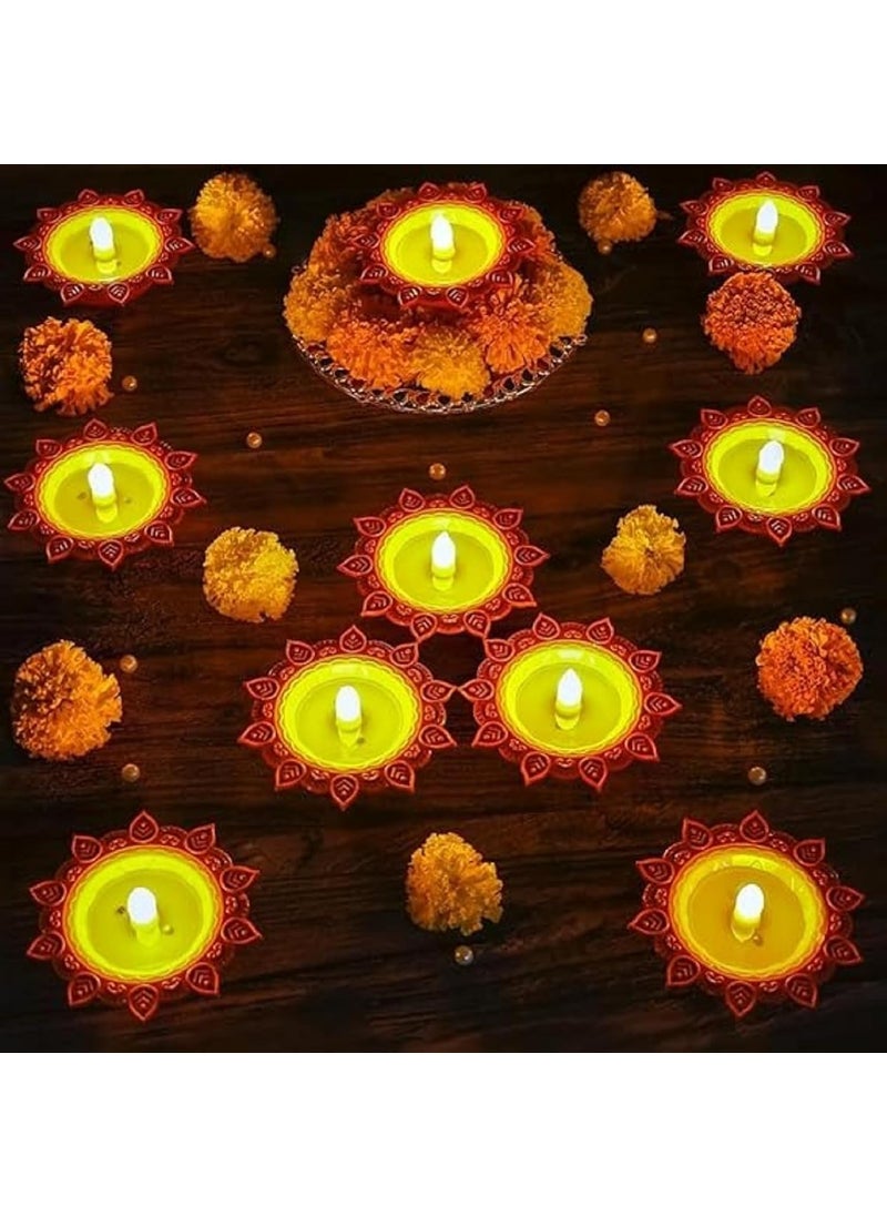 KIRIADA KIRIADA Lotus Water Sensor Diya Lights Electric Flameless Smokeless 8 PCS LED Diyas EcoFriendly for Puja EDiya Warm Ambient Lights Home Decor Diwali Festivals Decoration New Year  - Image 4