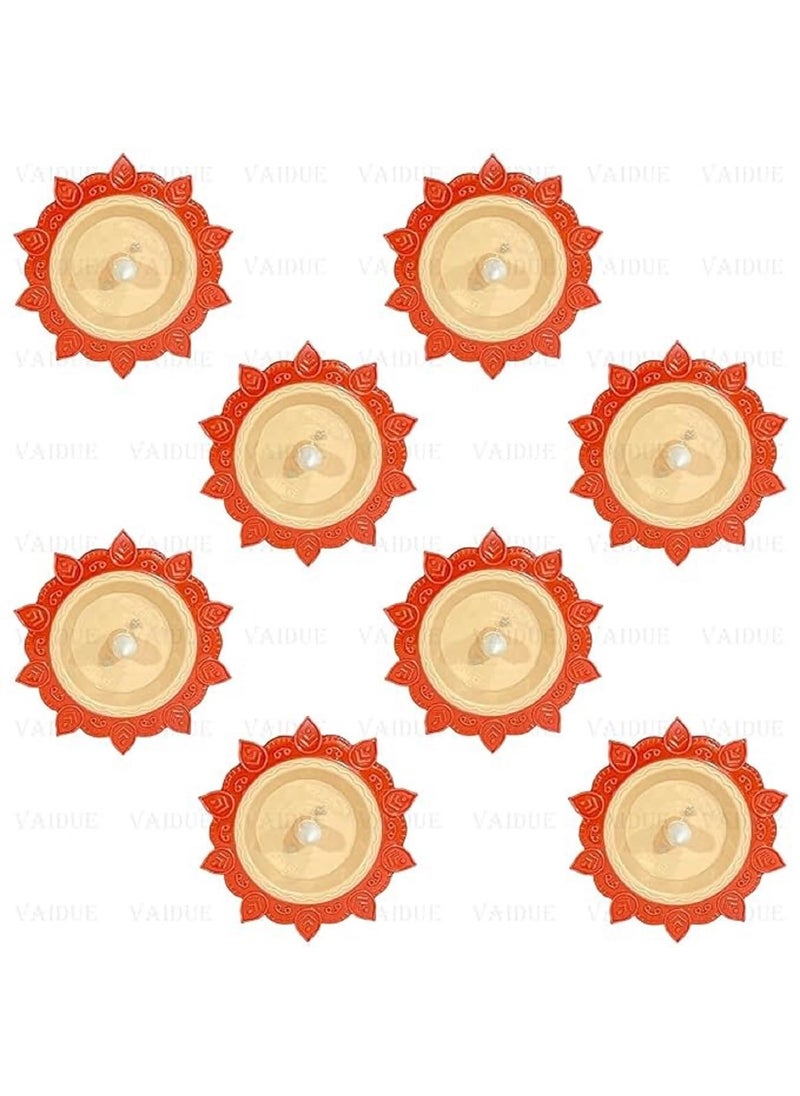 KIRIADA KIRIADA Lotus Water Sensor Diya Lights Electric Flameless Smokeless 8 PCS LED Diyas EcoFriendly for Puja EDiya Warm Ambient Lights Home Decor Diwali Festivals Decoration New Year  - Image 3