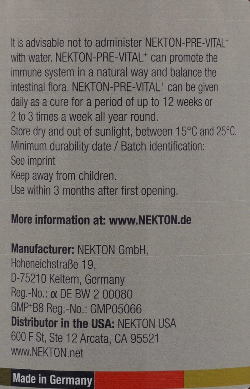 Nekton Pre Vital+ Prebiotic Bird Supplement 220gm / 7.76oz - Image 3