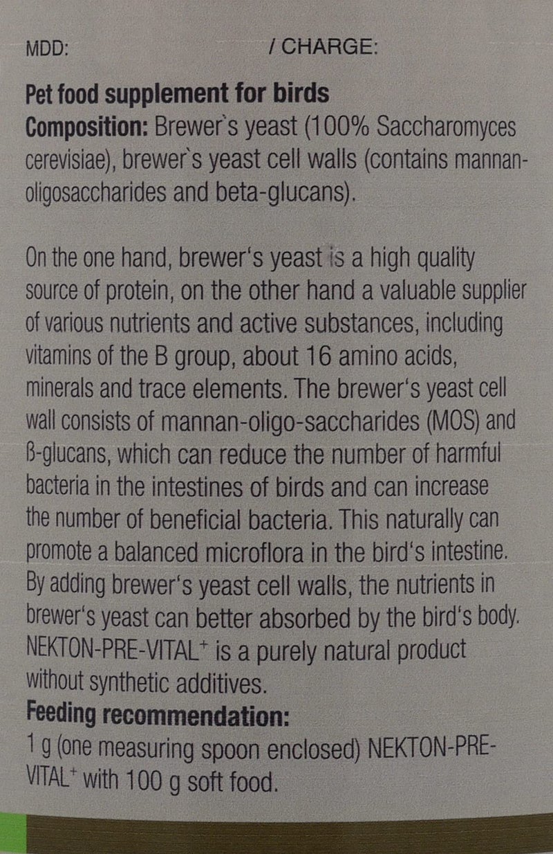Nekton Pre Vital+ Prebiotic Bird Supplement 220gm / 7.76oz - Image 2