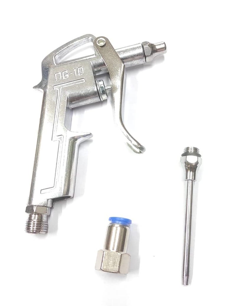 DLEIN Air Blow Gun OD1/4X8 Pneumatic Female Connector with Compressor Cleaning Tool Industrial Air Blow Gun Steel Air Flow Extension Pneumatic Air Compressor Tool Dust (Gun with Connector - Image 1