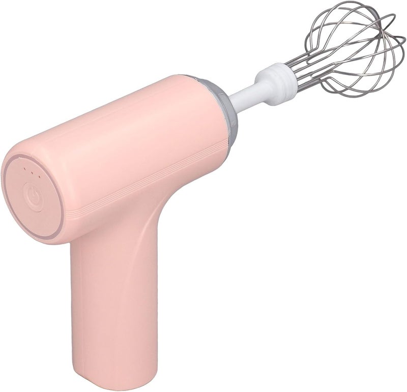 Sanpyl Electric Egg Beater, Cordless Hand Mixer with 2 Metal Mixing Whisk, 3 Speeds Adjustable, for Whipping Cream Butter Stirring Egg Liquid Jam (Pink) - Image 1