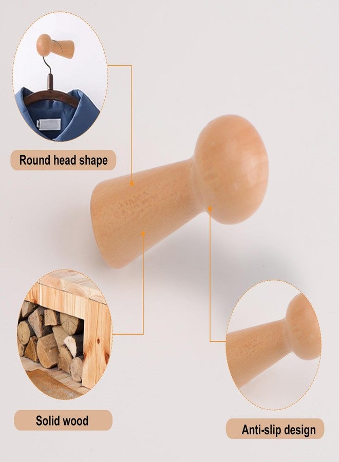 MOROBOR 20pcs Wooden Hooks Shaker Pegs, Towel Hook, Shelf Clip, Screw-On Solid Hook for Bathroom Towels, Doors, Stair Edges, Wardrobes - Image 3