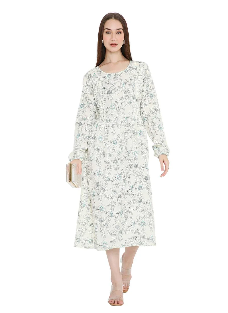 هانا آند سارا UNIQUE PRINTED SHORT FARASHA MODEST WEAR ARABIC KAFTAN JALABIYA DRESS