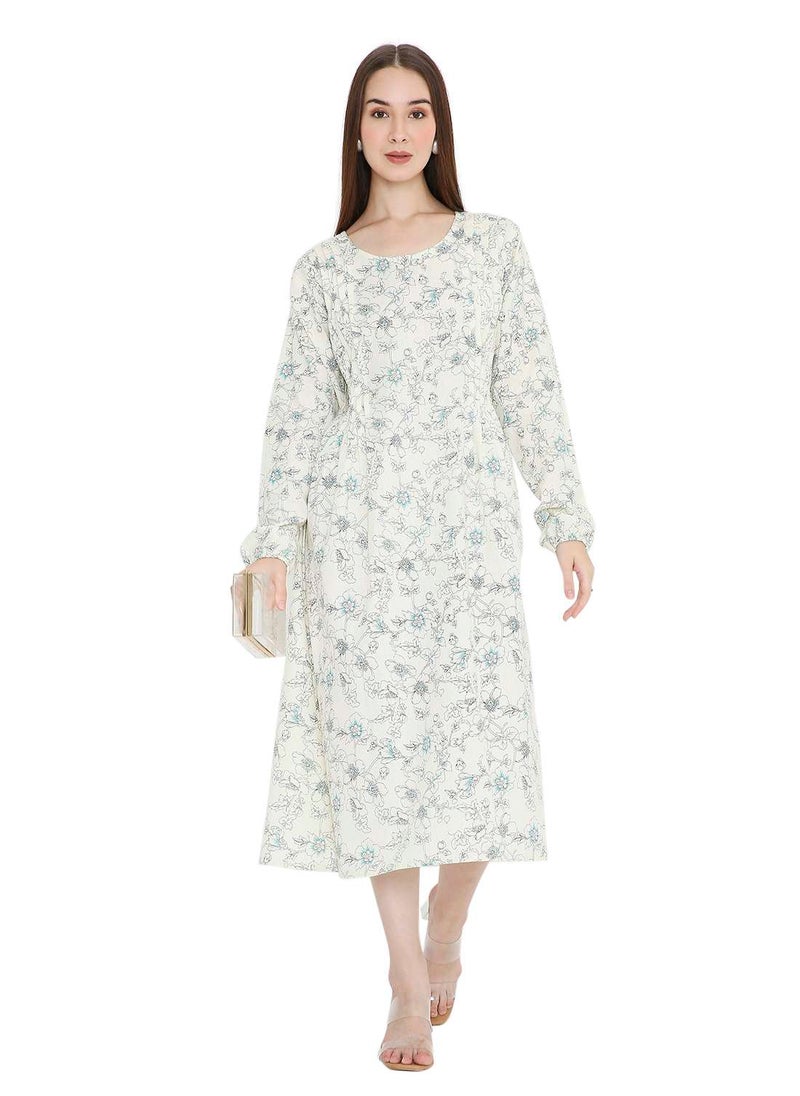 HANA & SARA UNIQUE PRINTED SHORT FARASHA MODEST WEAR ARABIC KAFTAN JALABIYA DRESS  - Image 1