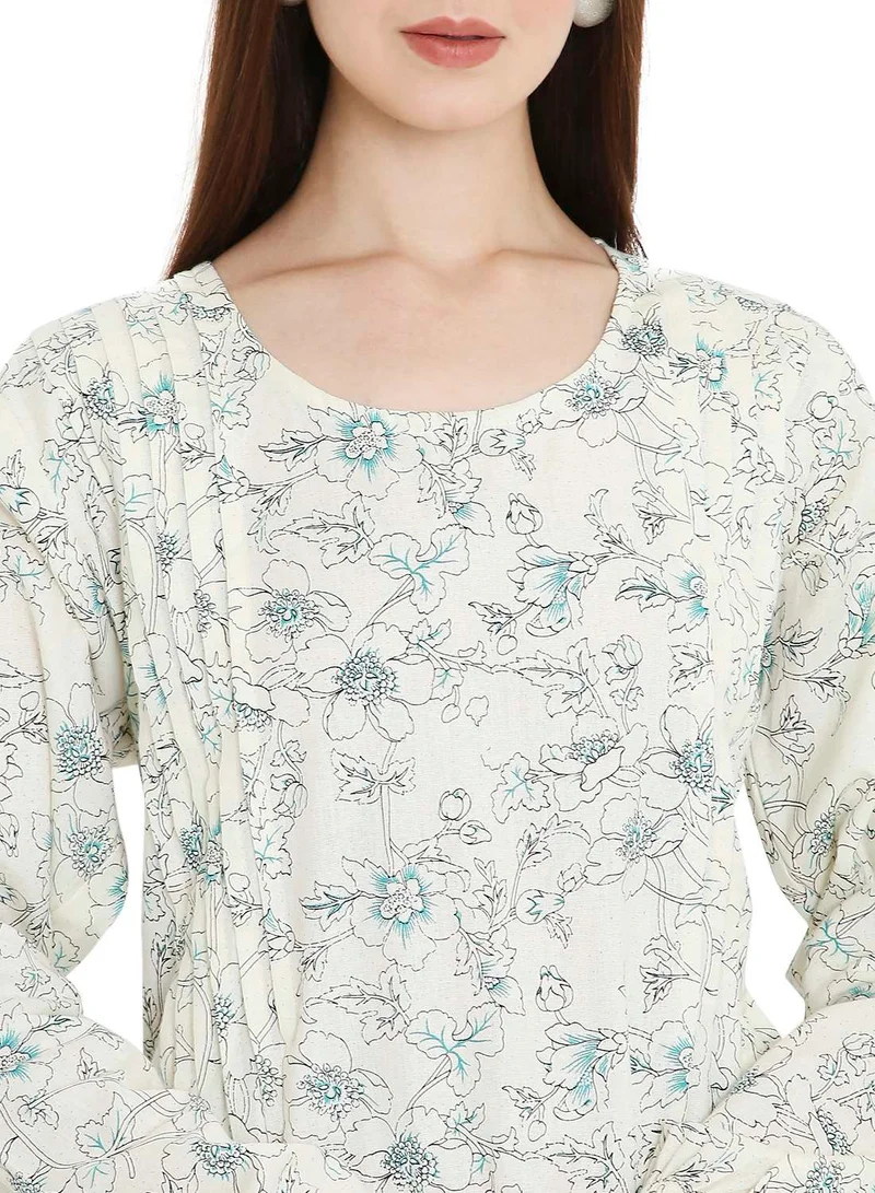 هانا آند سارا UNIQUE PRINTED SHORT FARASHA MODEST WEAR ARABIC KAFTAN JALABIYA DRESS