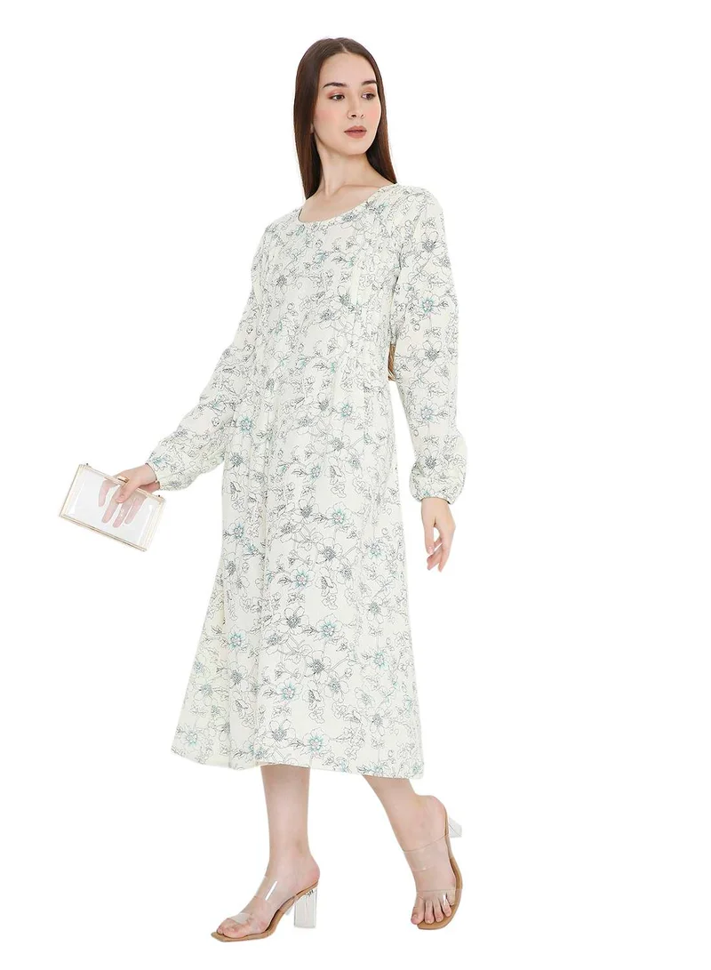 هانا آند سارا UNIQUE PRINTED SHORT FARASHA MODEST WEAR ARABIC KAFTAN JALABIYA DRESS