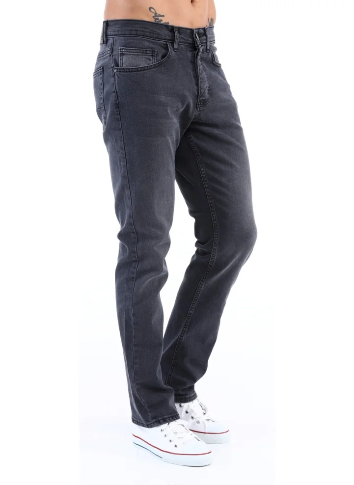 Cedy Denim Men's Yüksel Waist Wide Cut Piggy Leg Denim Trousers Regular Fit Jean C336