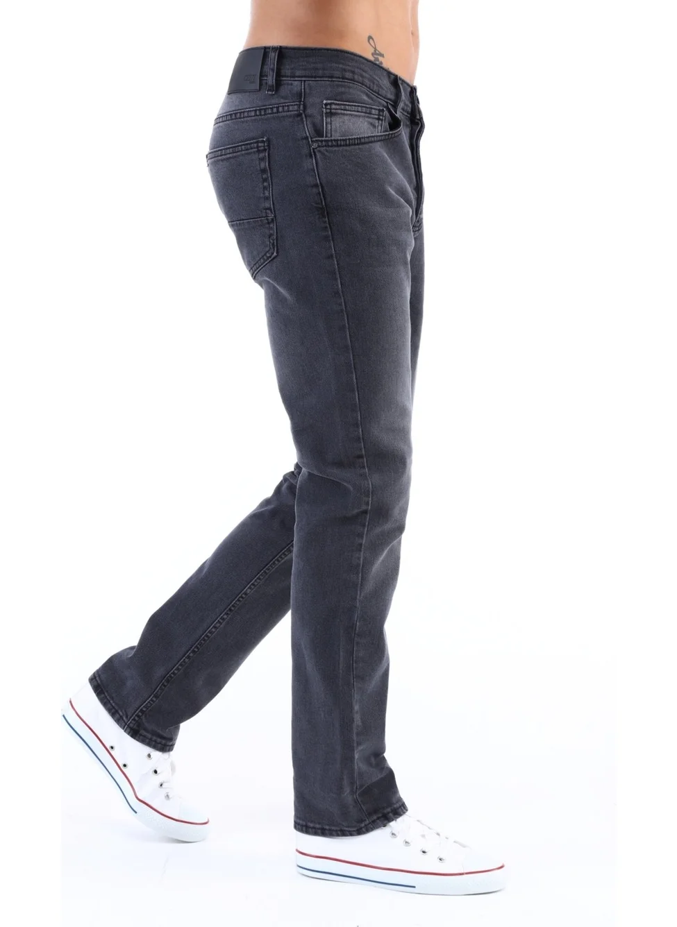 Cedy Denim Men's Yüksel Waist Wide Cut Piggy Leg Denim Trousers Regular Fit Jean C336