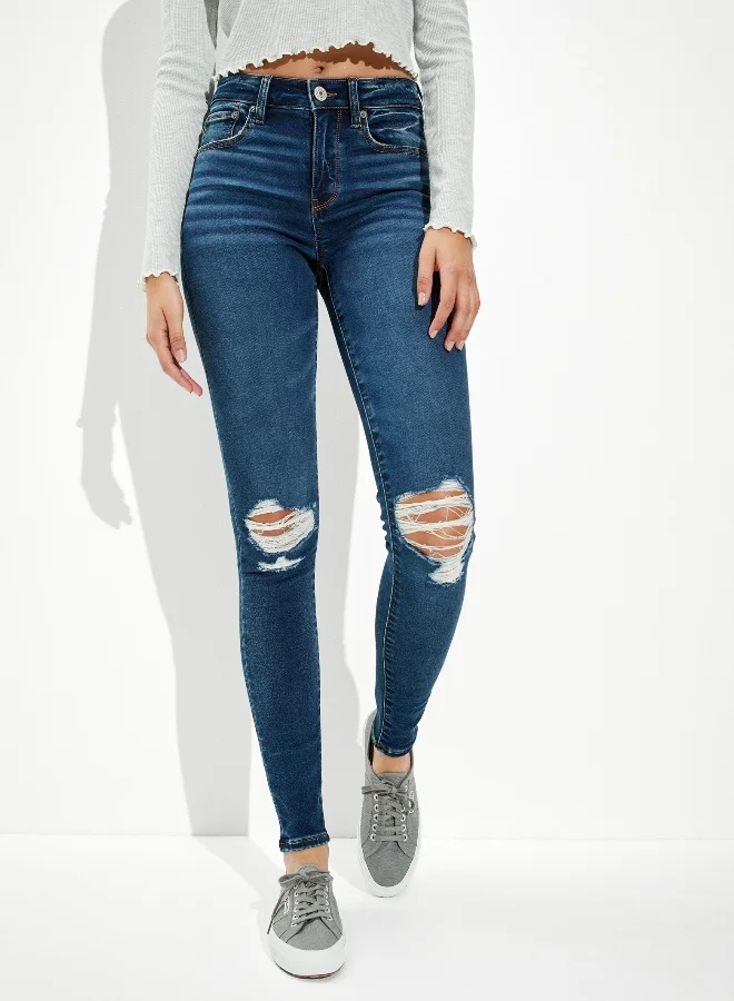 American Eagle  AE Ne(x)t Level Soft Knit Ripped High-Waisted Jegging  | Best Price UAE