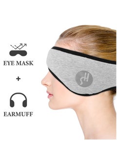 HaHaHai Cotton Sleep Mask (Official Certified) with Soundproof Ear Covers and Earplugs Set - Comfortable Adjustable Sleeping Eye Mask for Uninterrupted Rest, Ear Protection for Noise Reduction, Essential Travel Accessory (Grey)  - Image 3