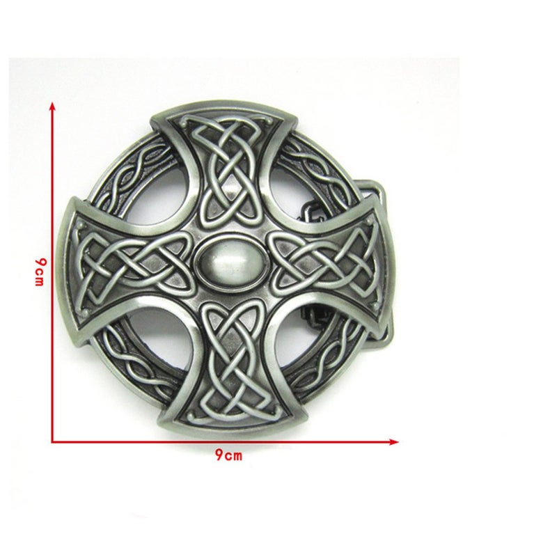 MASOP VOGU MASOP Round Celtic Cross Knot Belt Buckle Vintage Retro Keltic Germanic Belt Buckles - Image 3