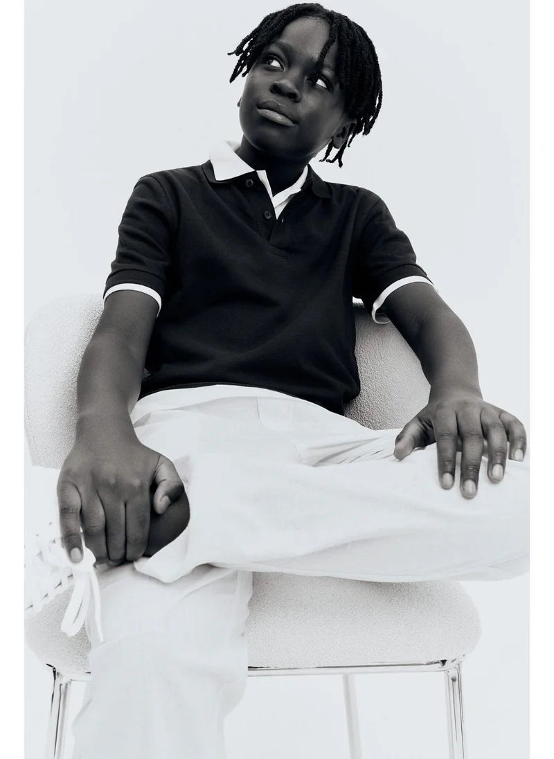 اتش اند ام Cotton piqué polo shirt