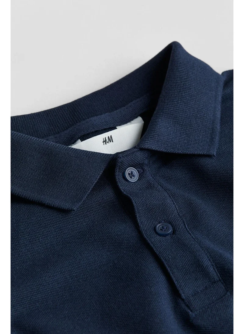 اتش اند ام Cotton piqué polo shirt